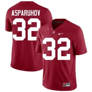 Official Alabama Men #32 Crimson Alex Asparuhov College Football Jerseys 359194-444