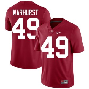 NCAA #49 College Football Crimson Conner Warhurst Men Alabama Crimson Tide Jersey 840880-425