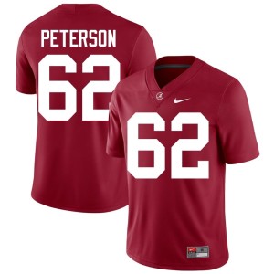 Embroidery Alabama Mens Crimson #62 College Football Davis Peterson Jersey 978725-673