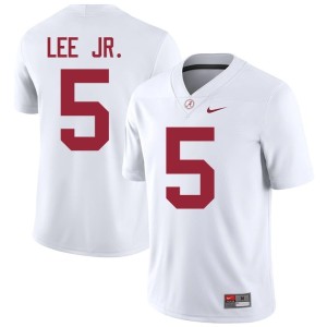 Player Men's Dijon Lee Jr. Roll Tide White College Football #5 Jerseys 208735-507