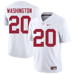 2026-27 University of Alabama College Football #20 Dre Washington White Mens Jerseys 145975-868