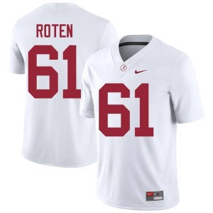 Embroidery Mens White UA Crimson Tide Graham Roten College Football #61 Jerseys 105690-547