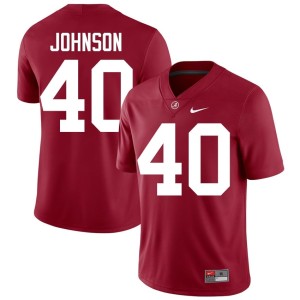 University Men's #40 Alabama Crimson Tide College Football Grant Johnson Crimson Jersey 692126-955