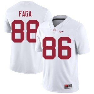 2026-27 White Men's #88 College Football Go Bama Isaia Faga Jersey 506497-631