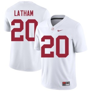 Replica Jah-Marien Latham #20 College Football White Go Bama Men Jerseys 277060-411