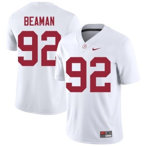 Replica #92 Mens Jeremiah Beaman White Roll Tide College Football Jersey 159462-864