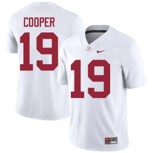 Alumni White #19 John Cooper Roll Tide Men's College Football Jerseys 795327-602