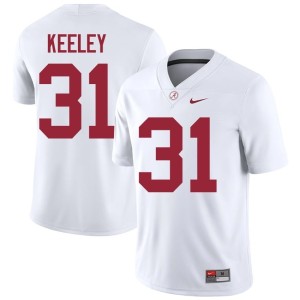 University Men's #31 White Crimson Tide College Football Keon Keeley Jersey 912881-608