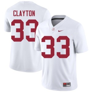 Embroidery #33 Bama College Football Men White Kyle Clayton Jersey 685187-477
