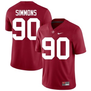 NCAA London Simmons #90 College Football Bama Mens Crimson Jersey 294900-222