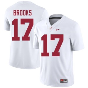 University #17 Bama White College Football Lotzeir Brooks Men Jersey 250587-406