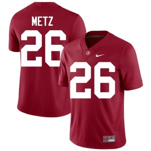 Official Luke Metz Men's University of Alabama College Football #26 Crimson Jersey 497154-533