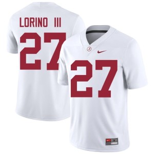 NCAA Men's #27 White Bama Michael Lorino III College Football Jerseys 799947-326