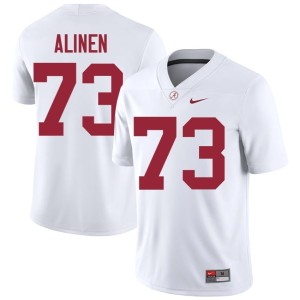 NCAA White #73 Olaus Alinen Roll Tide College Football Men Jersey 241959-160