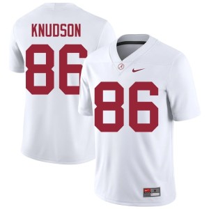 NCAA Men White College Football Roll Tide Peter Knudson #86 Jerseys 353455-758