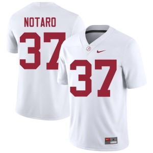 High School Peter Notaro #37 College Football White Men's University of Alabama Jersey 782705-961