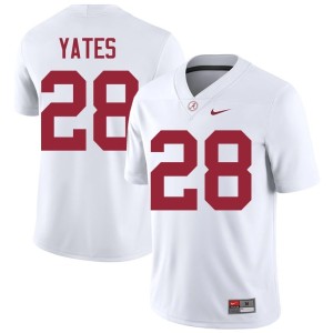 University College Football #28 UA White Mens Peyton Yates Jersey 459818-531