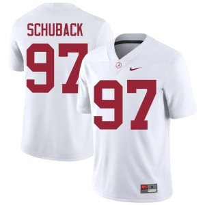 2026-27 White Reid Schuback University of Alabama College Football Mens #97 Jerseys 154489-583