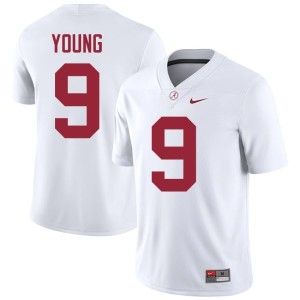 University #9 Bama Men White Richard Young College Football Jerseys 291860-523