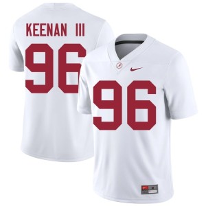 NCAA #96 College Football Roll Tide White Mens Tim Keenan III Jersey 537668-854