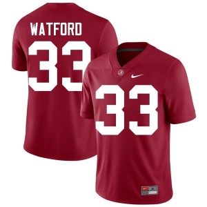 High School Men Roll Tide Adam Watford College Football #33 Crimson Jersey 678063-590