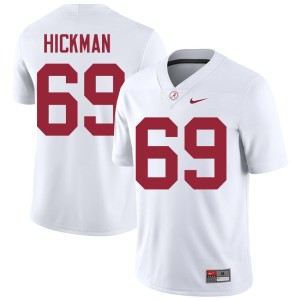 Official Baker Hickman #69 UA White Mens College Football Jersey 542455-718
