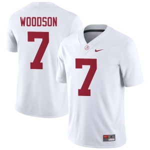 Stitched White College Football Bama Men's #7 Caleb Woodson Jersey 874967-476