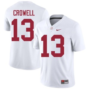 Official Ezavier Crowell College Football #13 Men's White The Tide Jersey 774120-961
