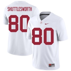 Embroidery UA Men's White #80 College Football Jaxon Shuttlesworth Jersey 497232-137