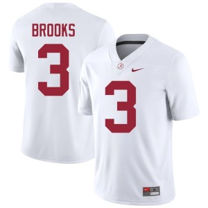 High School Alabama Crimson Tide Lotzeir Brooks Men College Football #3 White Jerseys 170570-622