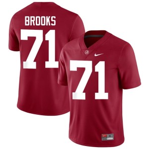 NCAA UA Men's Crimson Nick Brooks #71 College Football Jerseys 981536-382
