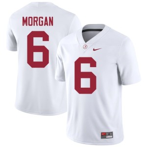 High School College Football #6 Men's Red Morgan University of Alabama White Jersey 520213-451