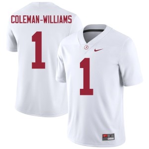Official #1 UA Crimson Tide Ryan Coleman-Williams Men White College Football Jerseys 916068-188