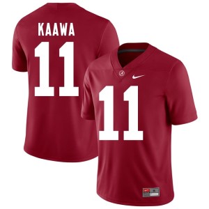 Stitched Tayden-Evan Kaawa College Football Go Bama Crimson #11 Men's Jersey 217370-855