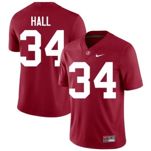 Player Men UA Crimson Zay Hall #34 College Football Jersey 764986-171