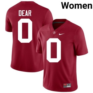 Limited AK Dear #0 Women's Crimson The Tide College Football Jerseys 106327-110