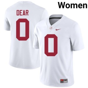 2026 AK Dear UA Crimson Tide White College Football Women's #0 Jersey 506070-303