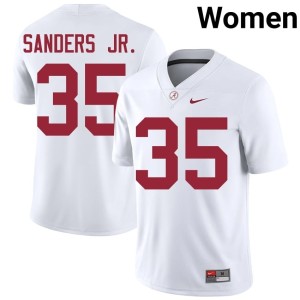 Alumni College Football White Abduall Sanders Jr. Women #35 Alabama Crimson Tide Jersey 826503-246