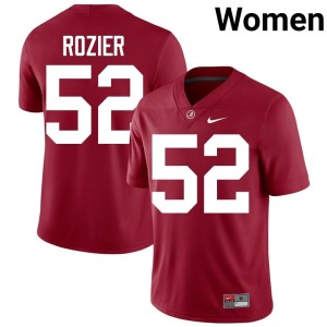 Stitched Womens #52 Alex Rozier Roll Tide College Football Crimson Jersey 822339-734