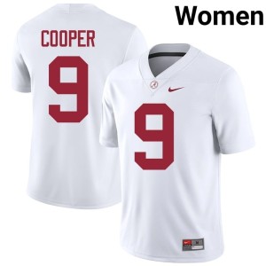 2026 College Football UA Crimson Tide #9 Women White Amari Cooper Jersey 137690-141