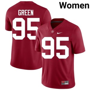 Replica College Football Alabama Women's Crimson #95 Anderson Green Jersey 618559-287