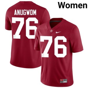 NCAA University of Alabama Crimson College Football Arkel Anugwom Womens #76 Jerseys 217819-339