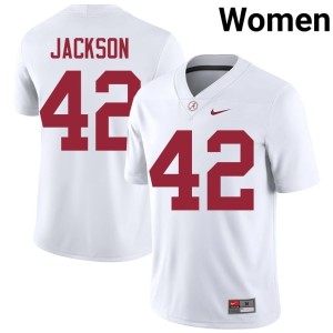 2026 Women's White Ben Jackson Crimson Tide #42 College Football Jerseys 681841-582
