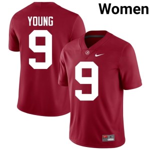 University Bryce Young Alabama Crimson Tide Crimson #9 College Football Women's Jerseys 915557-359