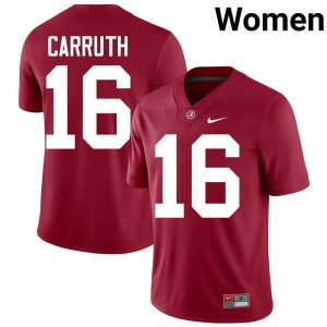 Stitched Cade Carruth Womens College Football #16 Alabama Crimson Jerseys 904259-752