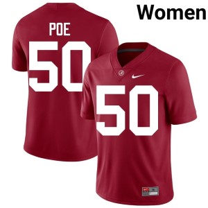 University Crimson The Tide #50 College Football Women's Casey Poe Jerseys 330373-729