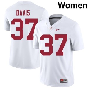 2026-27 College Football #37 Cole Davis White UA Crimson Tide Womens Jersey 611028-920