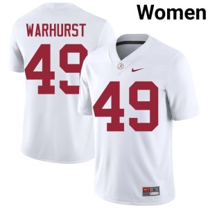 High School Conner Warhurst College Football Women UA #49 White Jerseys 138122-118
