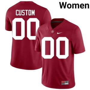 University #00 Custom Roll Tide Crimson Women College Football Jersey 436182-292