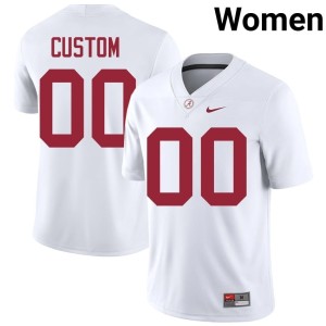Player #00 White Women's Custom College Football Go Bama Jersey 408829-460
